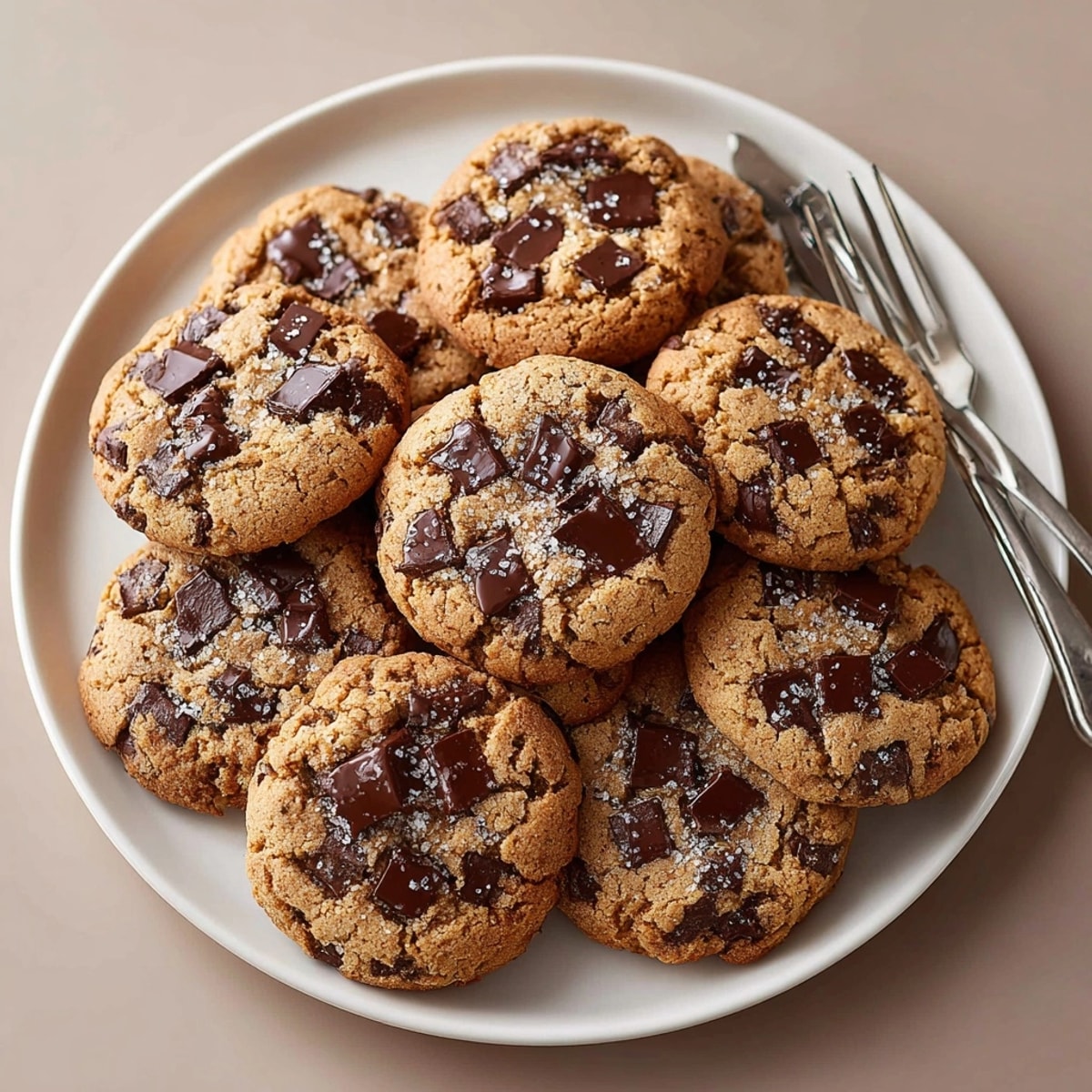 A plate of ricotta chocolate chip cookies served with cold milk for a cozy dessert