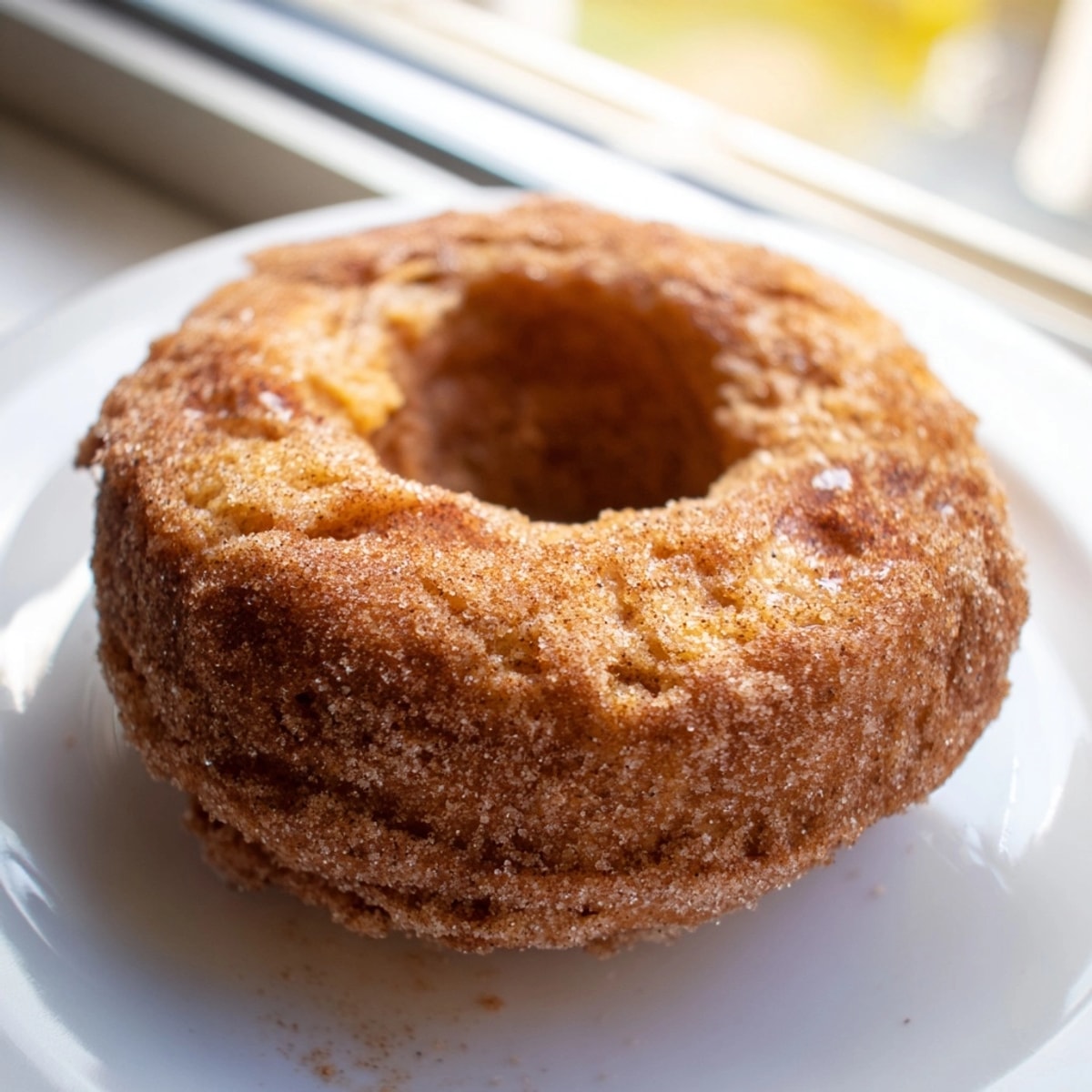 Warm, spiced Baked Apple Cider Donuts dipped in cinnamon sugar, glistening and inviting.