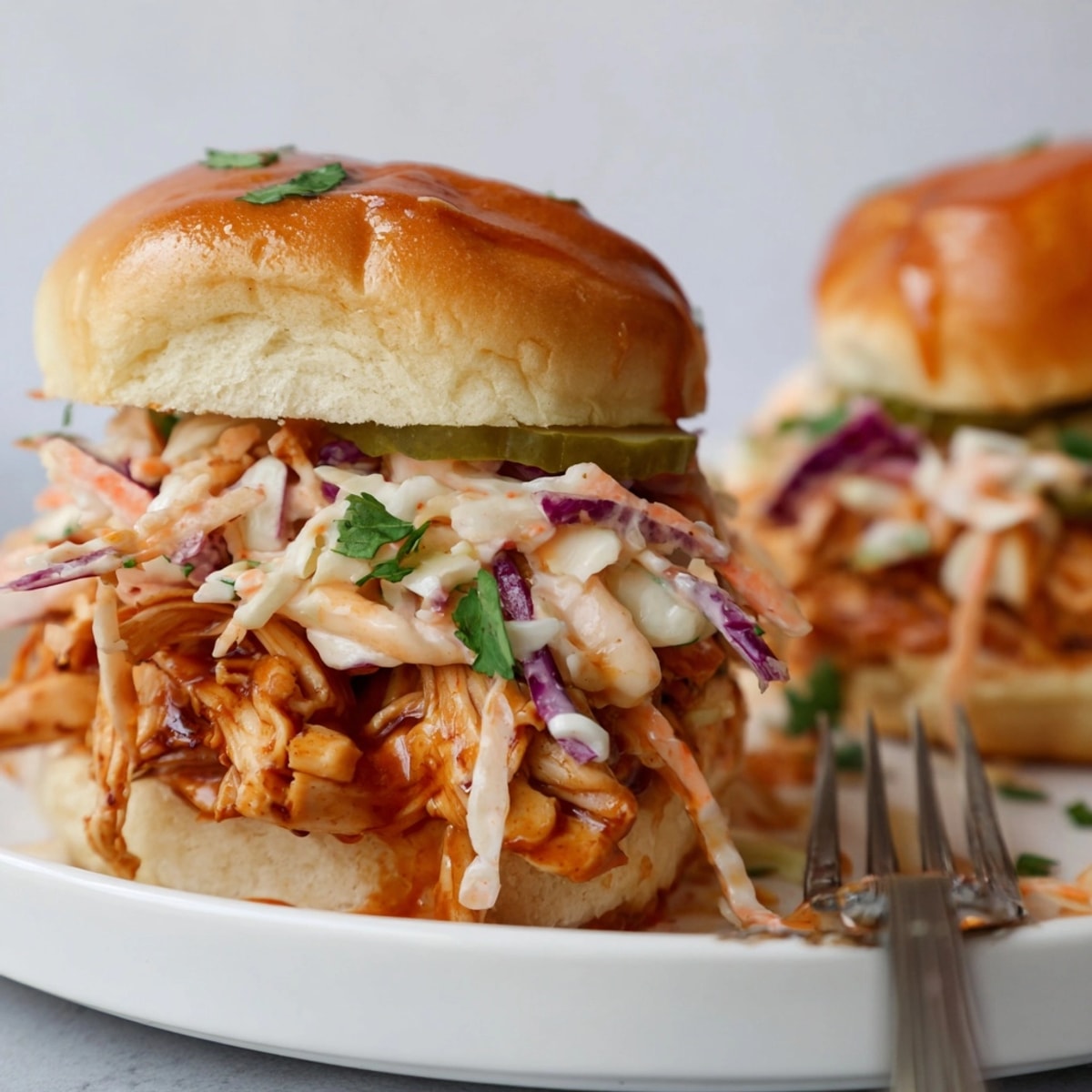 Homemade Cajun BBQ Chicken Sliders with creamy slaw—a taste of Louisiana comfort food.