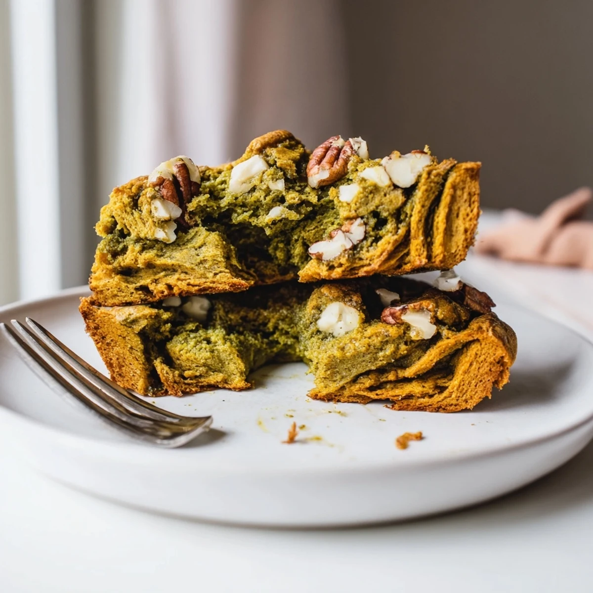 Delicious Matcha Pumpkin Muffin Biscotti, boasting a vibrant green hue and perfect crunch.  