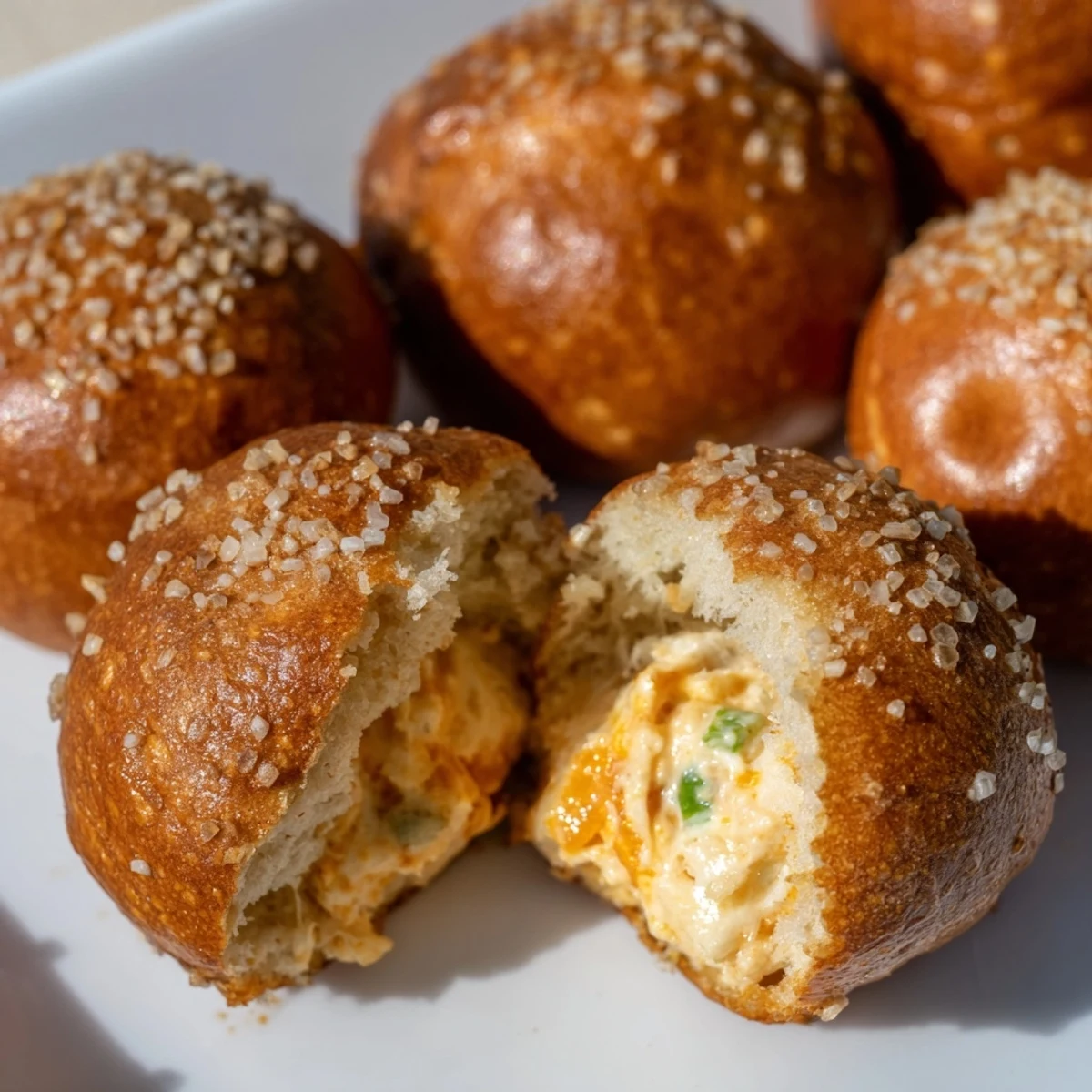 Cheesy Buffalo Ranch Pretzel Muffin Balls, warm bites bursting with flavor, ideal for dipping!