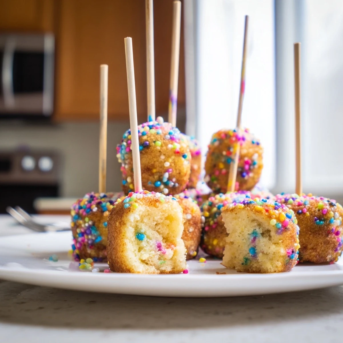 Funfetti Cinnamon Sugar Muffin Pops