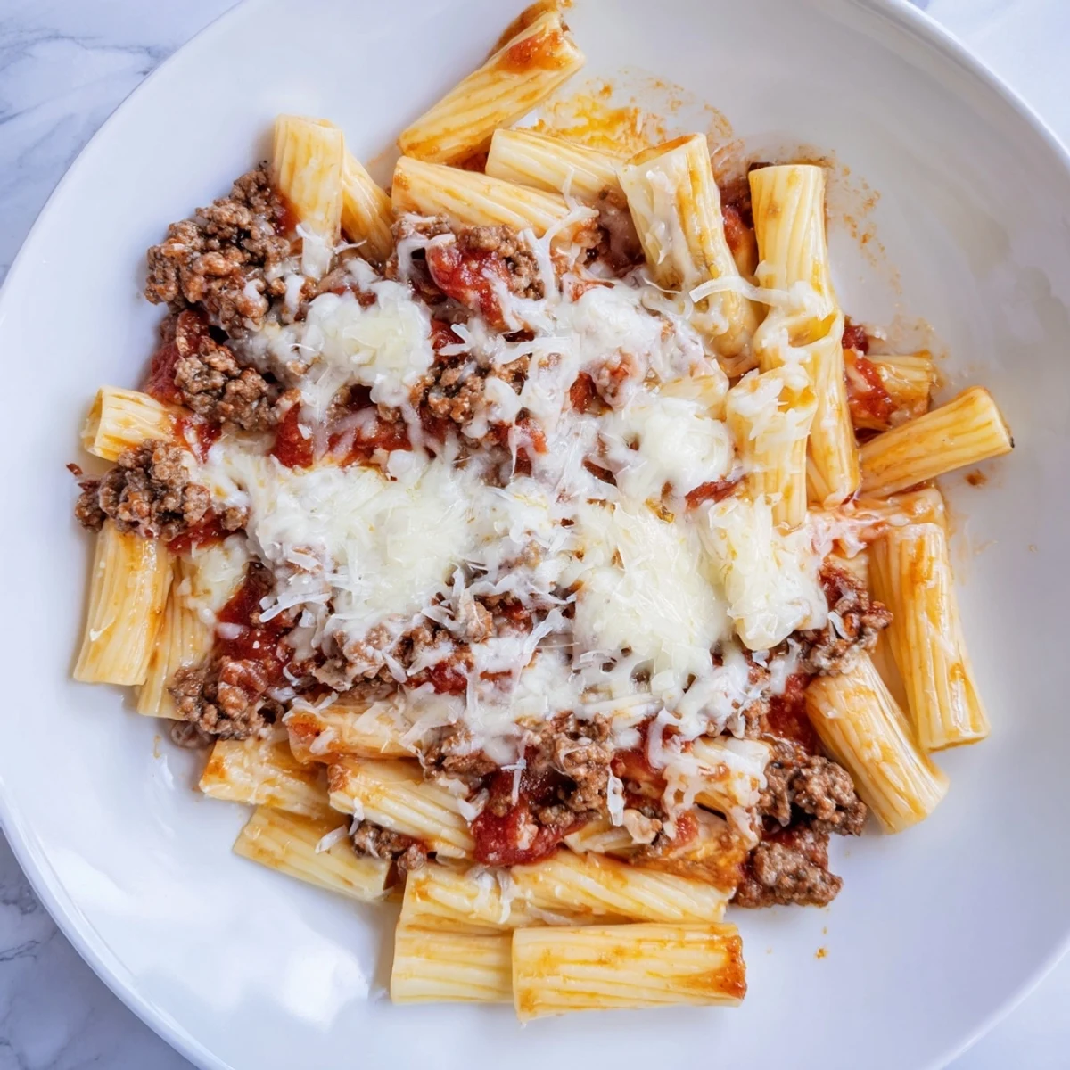 The rich tomato sauce coats the penne in this hearty Cheesy Beef & Penne Bake from the oven.
