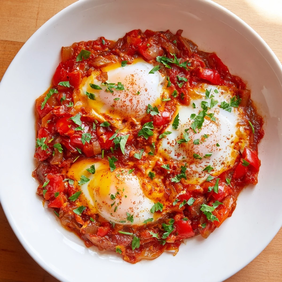 Savoury Baked Eggs Tomato