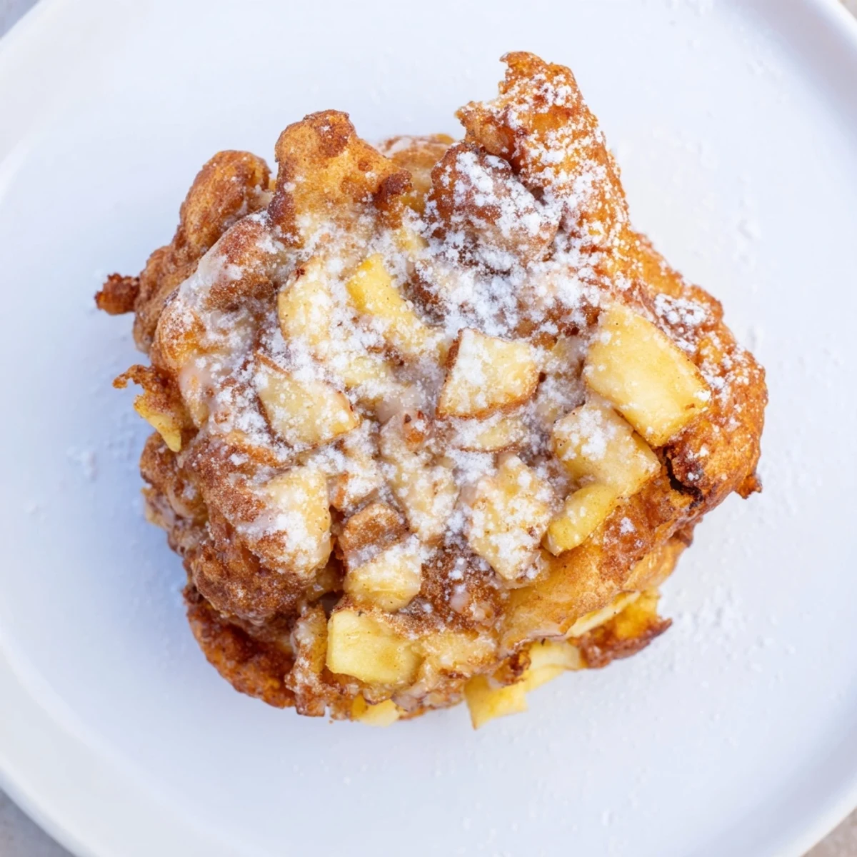 These tender apple fritters, with cinnamon spice and a delicious glaze, make an irresistible dessert.