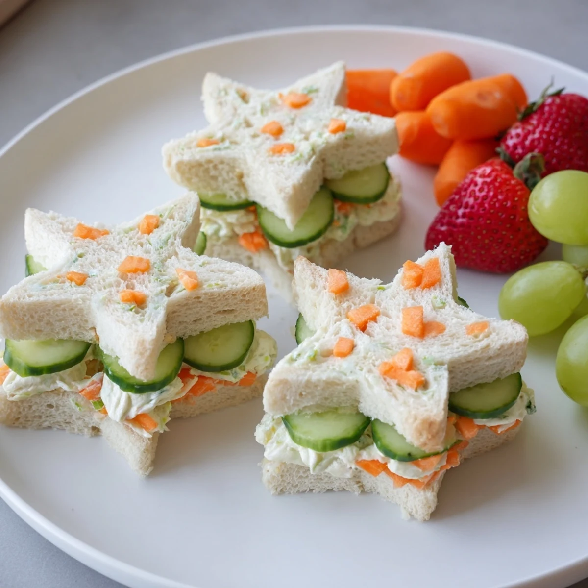 Summery Beach Day Starfish Snack Spread: A whimsical platter showcasing starfish sandwiches, ideal for kids' parties.