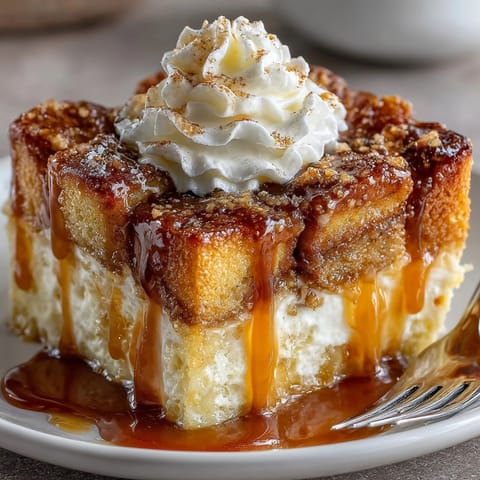 A warm, fragrant slice of Rebel Float Cream Soda Caramel Bread Pudding, ideal dessert enjoyment.