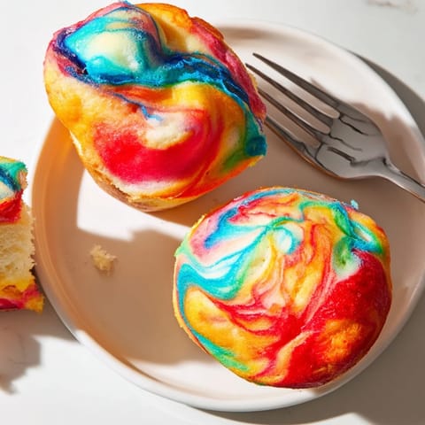 Vibrant rainbow cloud bread, a delightful gluten-free treat for snacks or desserts.  