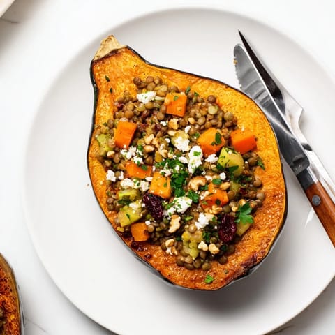 Lentil Walnut Stuffed Squash