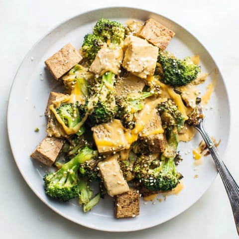 Cheesy Baked Tofu Broccoli