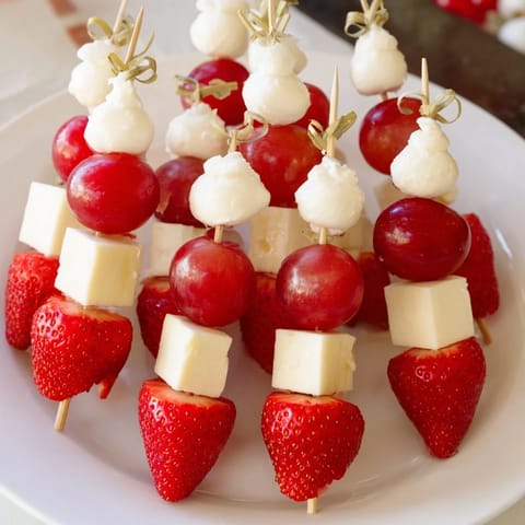 Santa Hat Fruit Cheese Platter