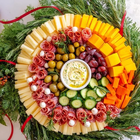 Evergreen Wreath Appetizer Platter