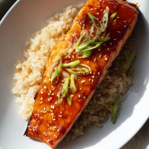 Sticky Orange Salmon Rice