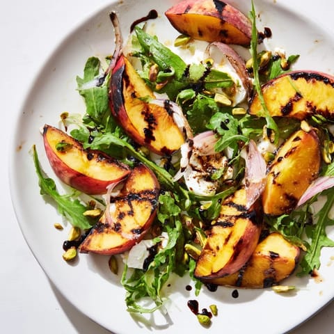 Grilled Peach Arugula Burrata