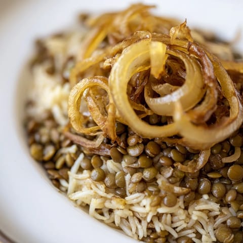 Lebanese Mjadra Lentils Rice