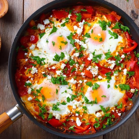 Shakshuka Poached Eggs in Spiced Tomato Sauce