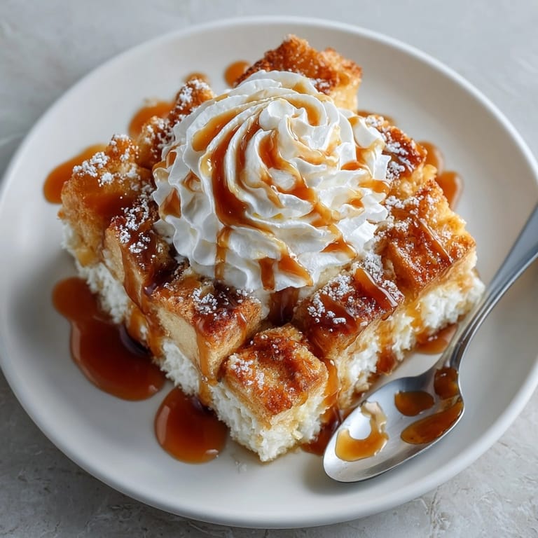 Indulge in this caramelized Rebel Float Cream Soda Caramel Bread Pudding, perfect for sharing.