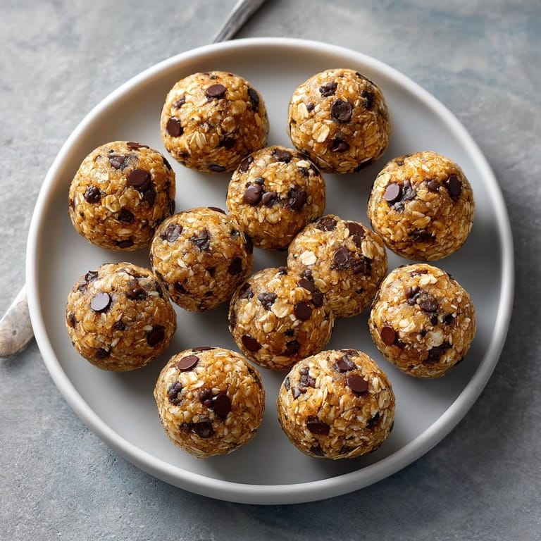 Homemade Mint Chocolate Chip Protein Balls stacked in a bowl, ready to serve as a nutritious treat.
