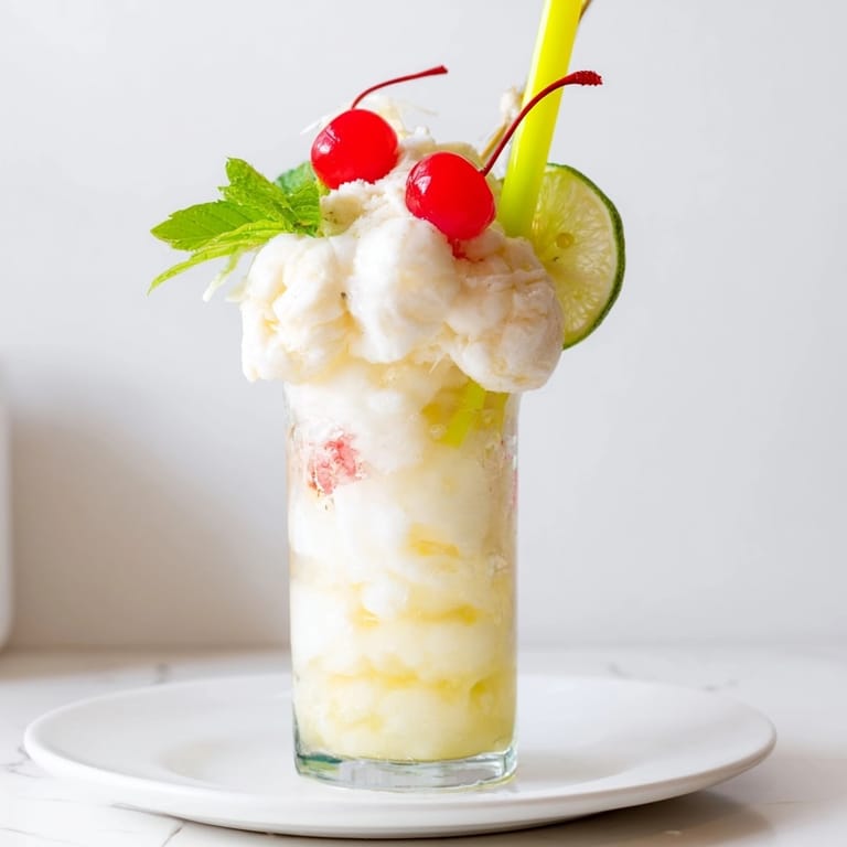Easy Malibu Sprite Float recipe: coconut rum meets lemon-lime soda and luscious ice cream.