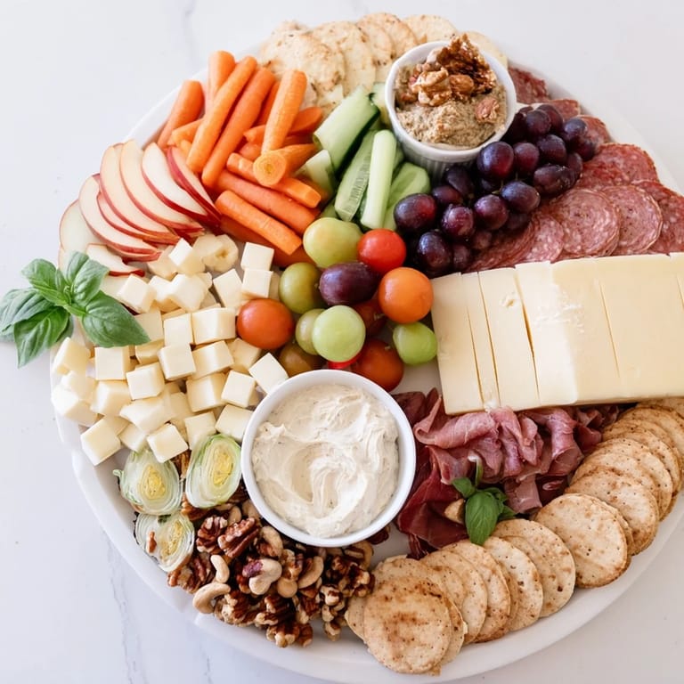 Artfully arranged girl dinner platter bursting with flavors, perfect for casual gatherings.