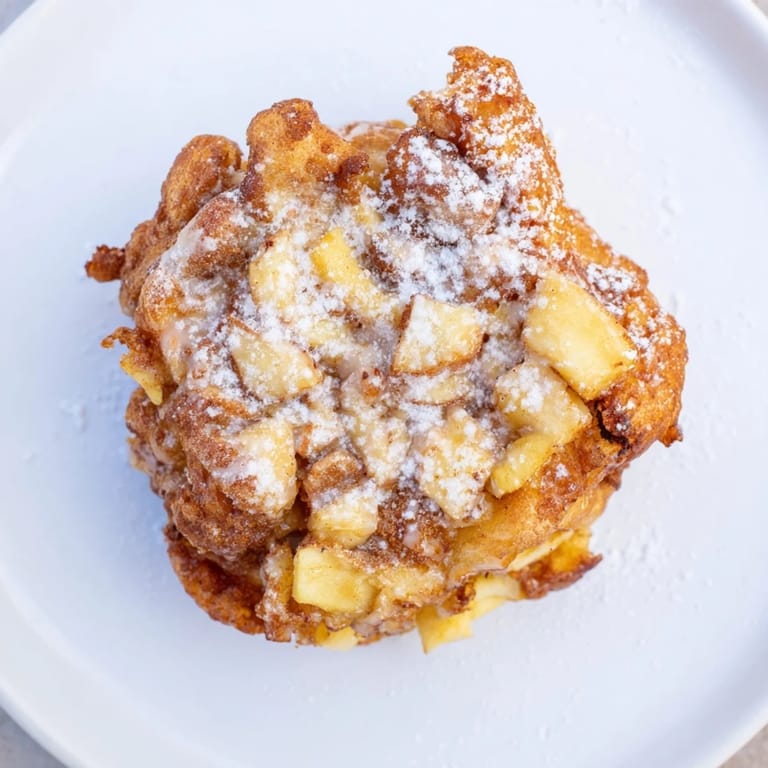 These tender apple fritters, with cinnamon spice and a delicious glaze, make an irresistible dessert.