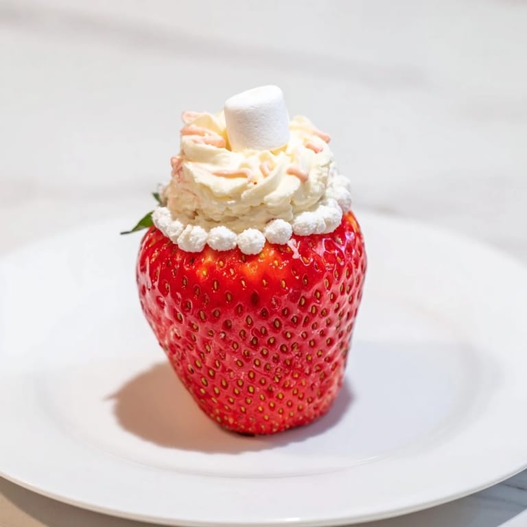 Freshly made Air Fryer Santa Hat Strawberries: juicy fruit filled with cheesecake, perfect for holiday treats.