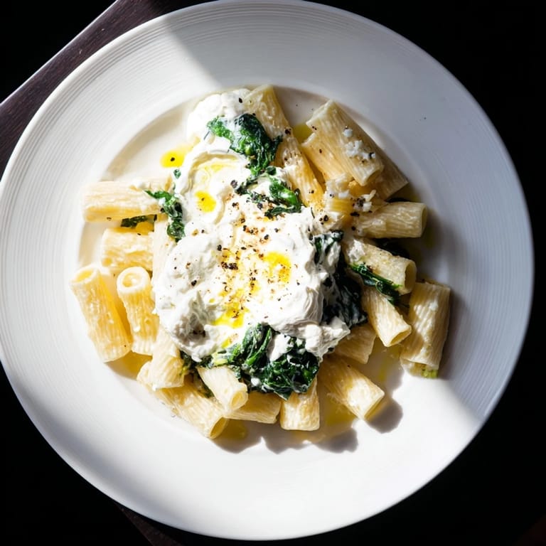 Imagine a warm baking dish of creamy Whipped Ricotta & Spinach Baked Pasta with a rich cheese crust.