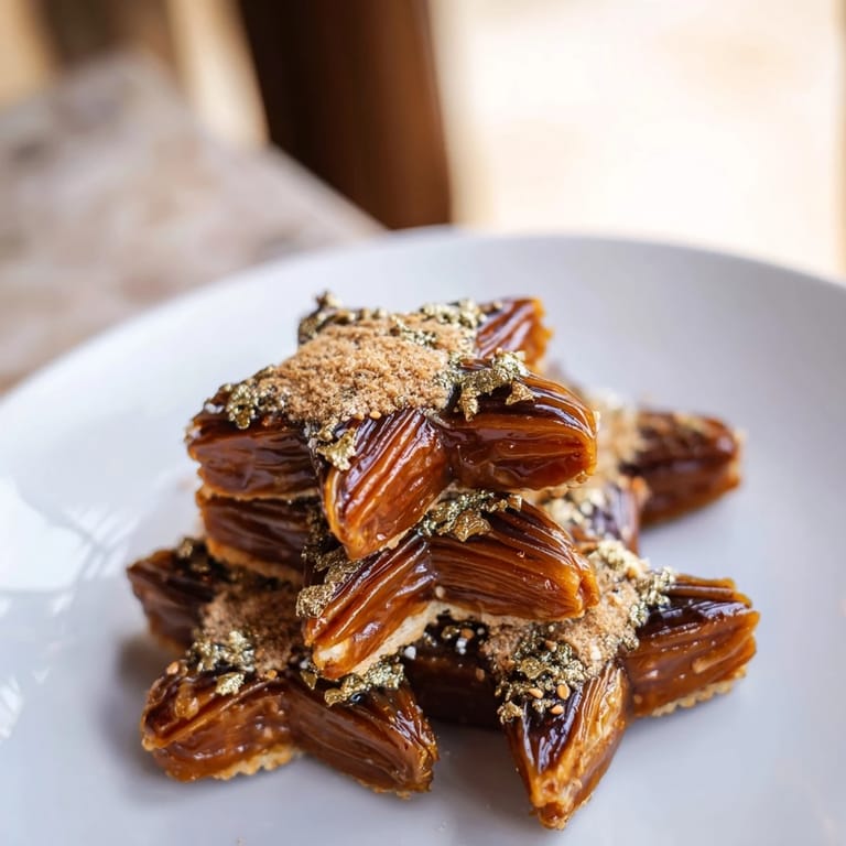 Festive Lunar and Star Date Platter featuring star-shaped dates filled with nuts and citrus flavors.