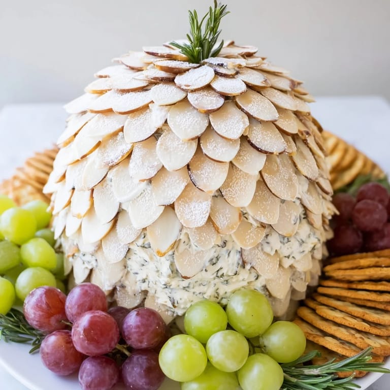 This delicious Snowy Pinecone Centerpiece is dusted with powdered sugar, ready for your winter spread.