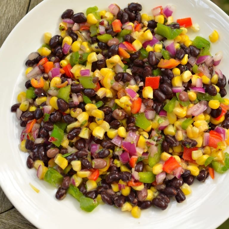 Enjoy a spoonful of delicious Cowboy Caviar Salad, perfect for a light lunch or dip with chips.