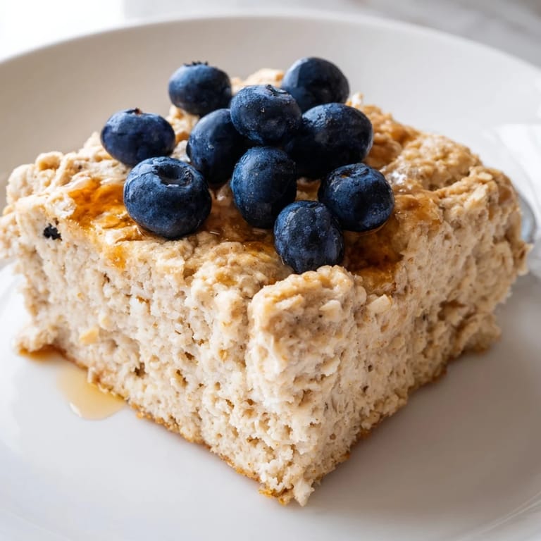 Sliced Protein Pancake Oats, revealing the soft, oat-rich texture, perfect alongside a dollop of yogurt.