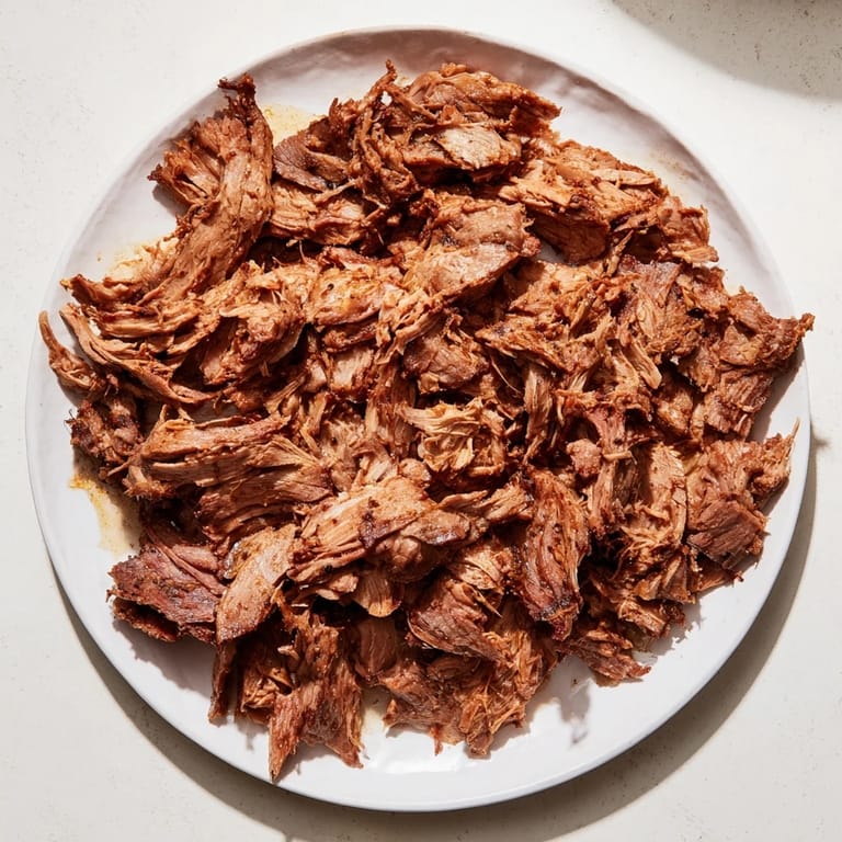 Close-up of aromatic Omani Shuwa: shredded lamb glistening with spice, a true Middle-Eastern delight.