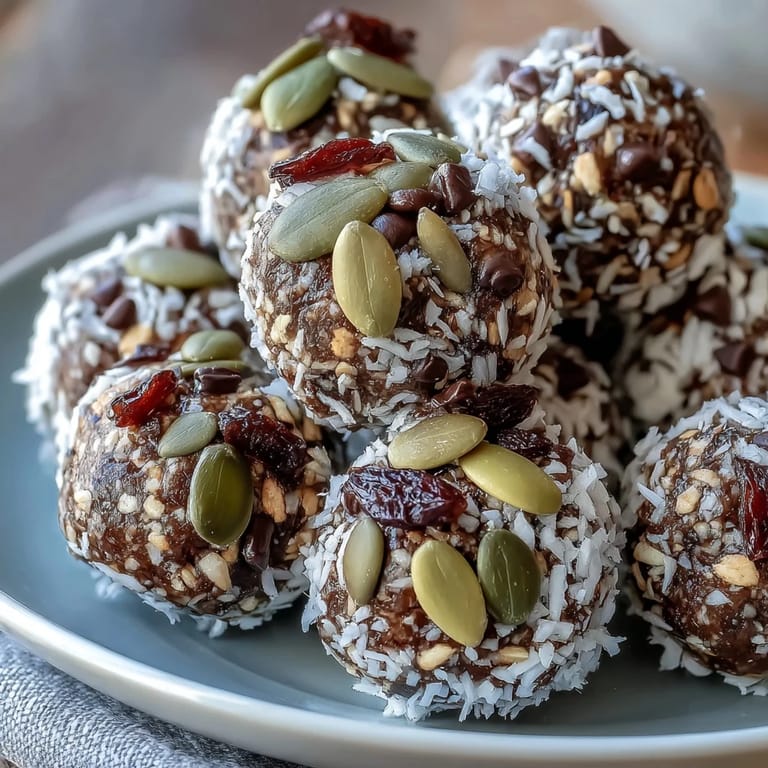Chewy, no-bake energy balls made with oats, honey, and chocolate chips for a wholesome treat.