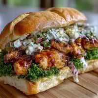 4th of July BBQ Chicken Sliders with Coleslaw, juicy shredded chicken in smoky BBQ sauce on soft buns, topped with crisp tangy coleslaw for festive summer flavor.